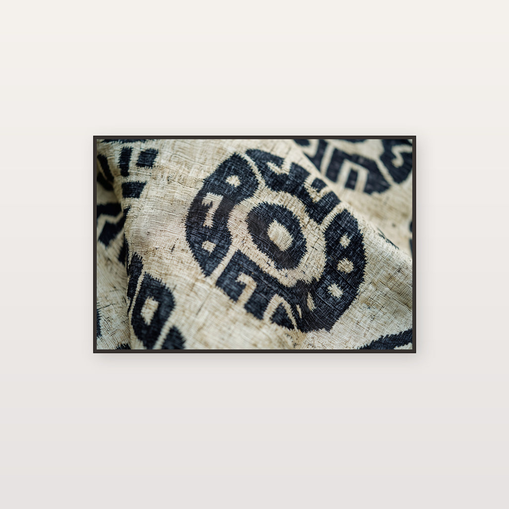 Bogolan Mudcloth Canvas Wall Art | Cream Charcoal Abstract Print, Afrohemian Decor, Stretched Canvas — bogolan-mudcloth-cream-charcoal-canvas-print.jpg