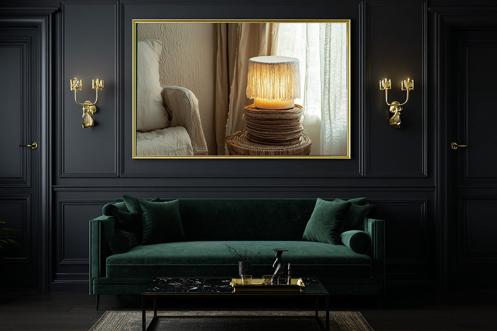 Bohemian Fringe Lamp Fine Art Canvas, Soft Dreamy Glow, Home Office Focal Point, Premium Canvas, Elegant Hostess Gift — bohemian-fringe-lamp-office-wall-art.jpg