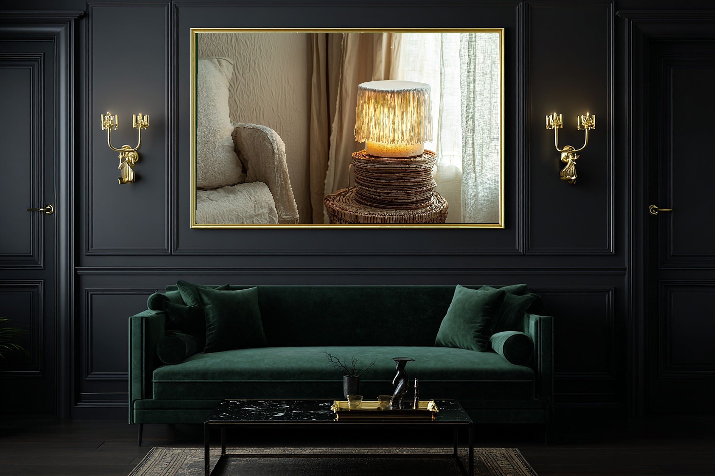 Bohemian Fringe Lamp Fine Art Canvas, Soft Dreamy Glow, Home Office Focal Point, Premium Canvas, Elegant Hostess Gift — bohemian-fringe-lamp-office-wall-art.jpg