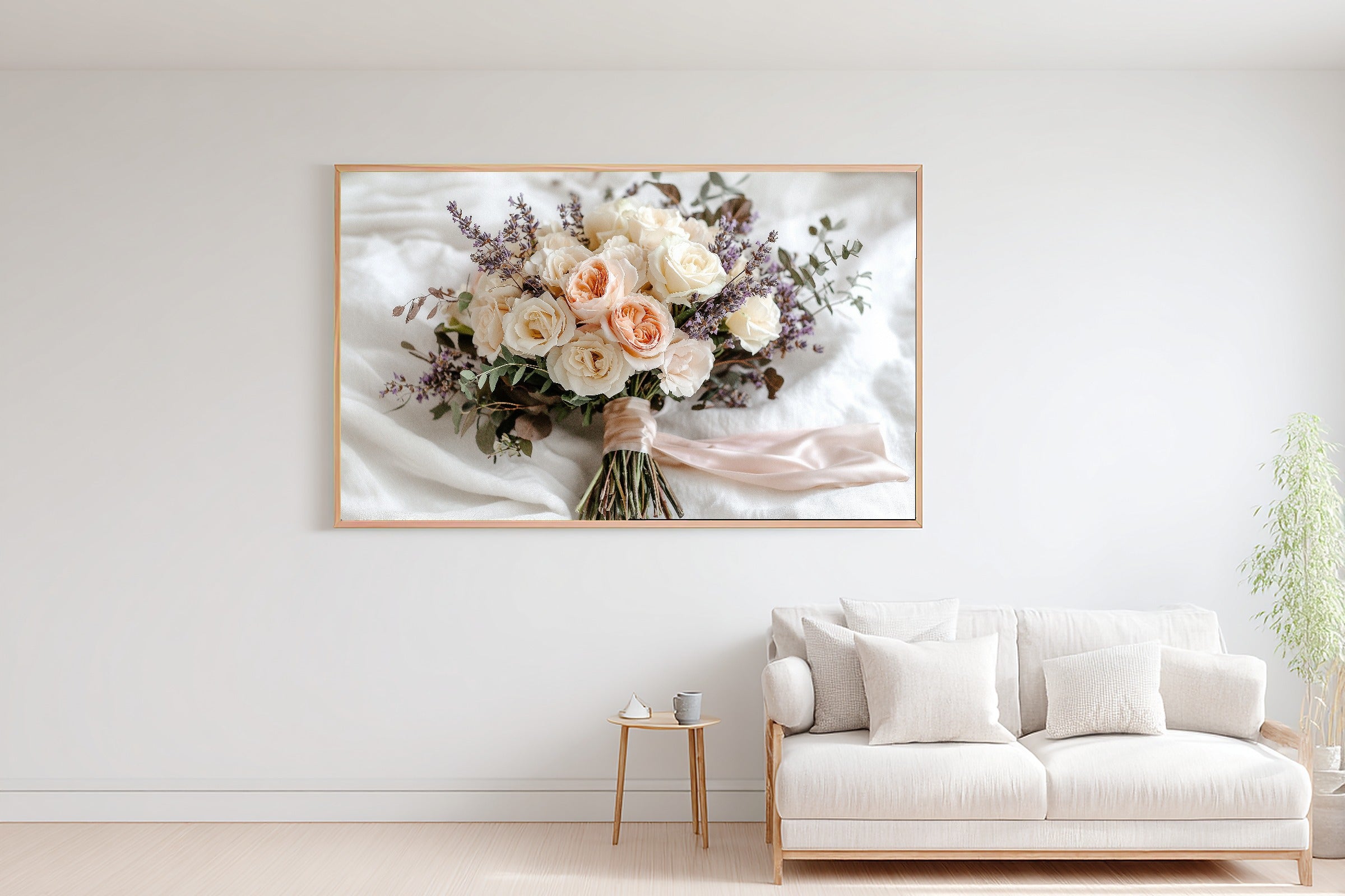 Bohemian Wedding Bouquet Painterly Stretched Canvas Print for the Living Room, Cozy Studio Decor, Warm Soulful Tones, Elegant Hostess Gift — bohemian-wedding-bouquet-painterly-bedroom-wall-art.jpg