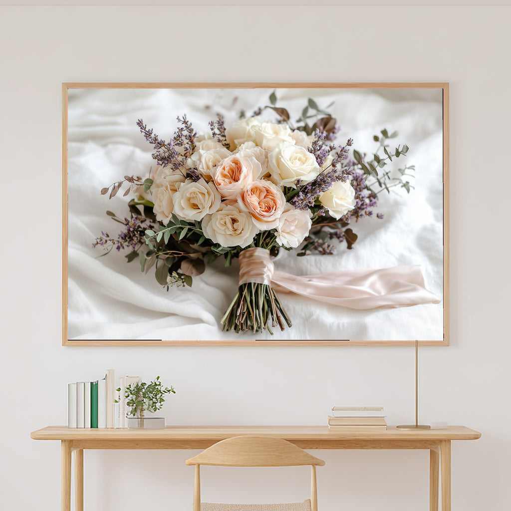 Bohemian Wedding Bouquet Painterly Stretched Canvas Print for the Living Room, Cozy Studio Decor, Warm Soulful Tones, Elegant Hostess Gift — bohemian-wedding-bouquet-painterly-canvas-print.jpg