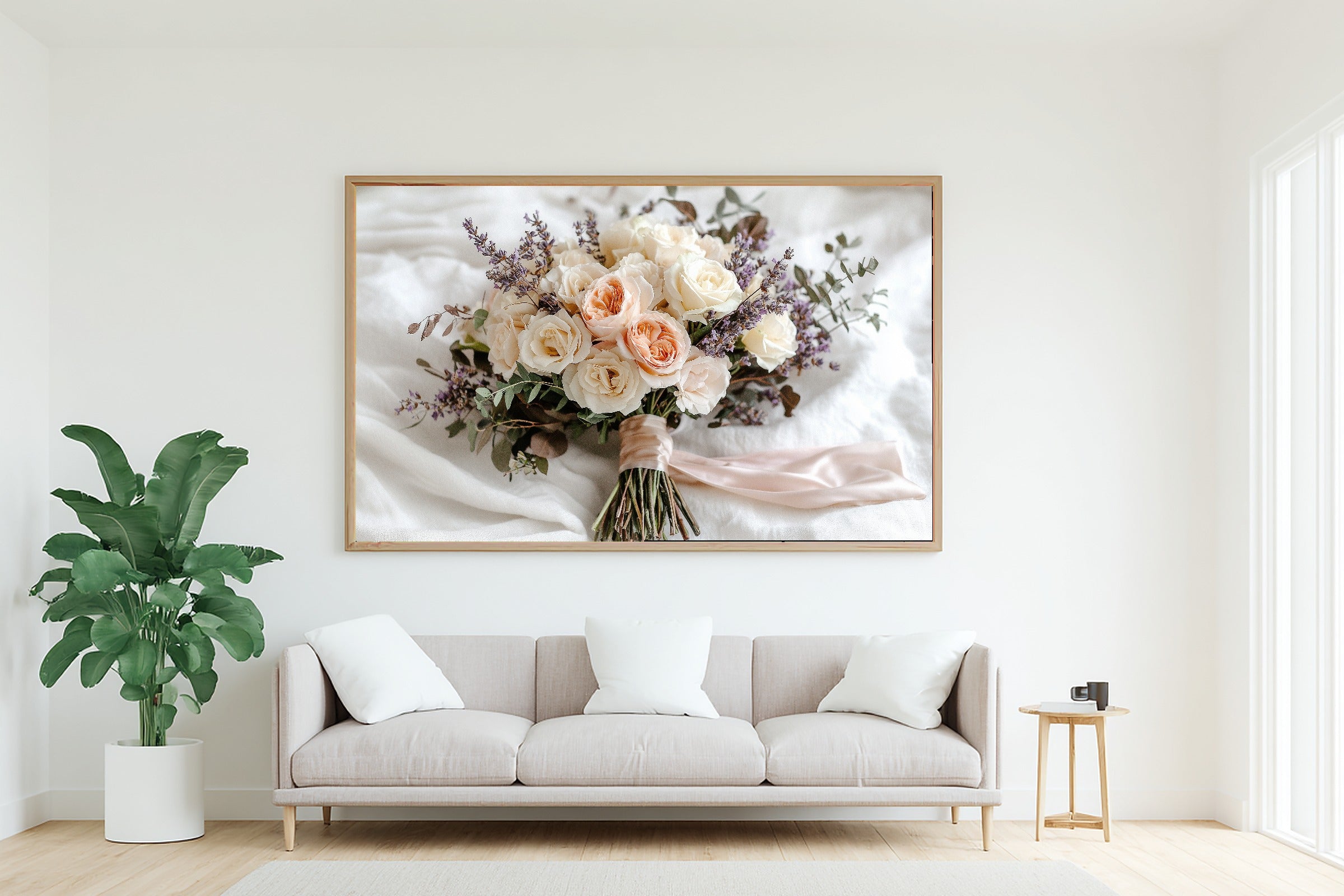 Bohemian Wedding Bouquet Painterly Stretched Canvas Print for the Living Room, Cozy Studio Decor, Warm Soulful Tones, Elegant Hostess Gift — bohemian-wedding-bouquet-painterly-living-room-wall-art.jpg
