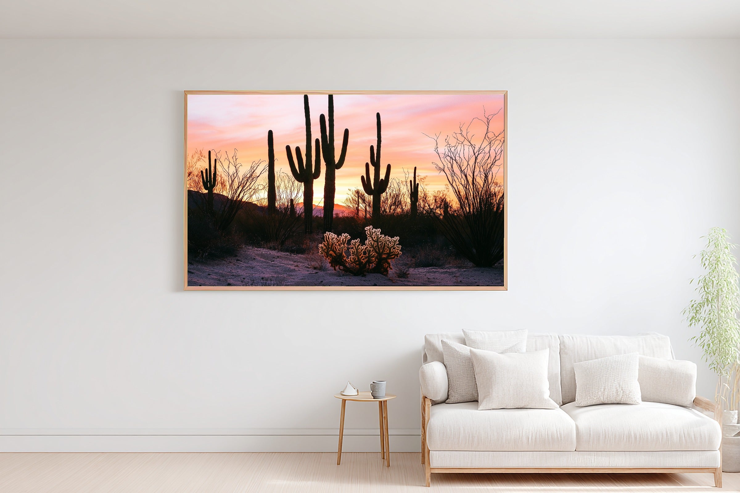 A Dreamy Boho Desert Cacti Warm Gallery Print — Heartfelt Wall Art for the Living Room, Giclée on Canvas — boho-desert-cacti-bedroom-wall-art.jpg