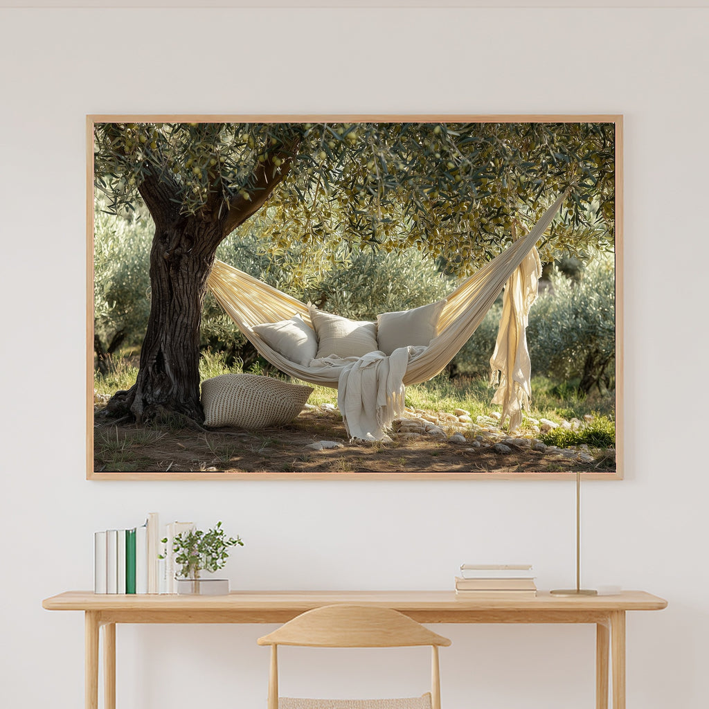 Boho Hammock Cream Linen Canvas Wall Art, Dreamy Timeless Artwork Home Decor, Living Room Centerpiece, Ready to Hang — boho-hammock-cream-linen-canvas-print.jpg