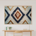Boho Rug Pattern Painterly Stretched Canvas Print, Warm Gallery Wall Art Art Print, Modern Bedroom Art, Gift Under 100 — boho-rug-pattern-painterly-canvas-print.jpg