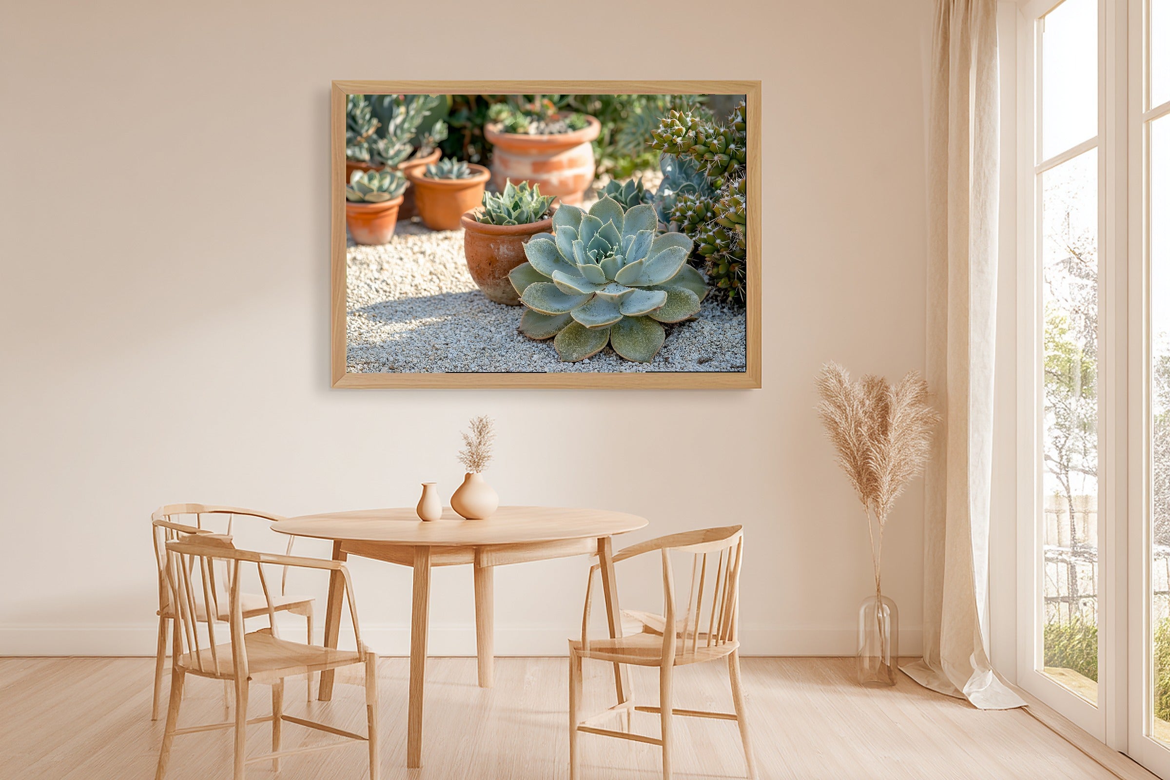 Boho Succulent Garden Sunlight Museum-Quality Canvas, Pressed Botanical Decor, Fresh Botanical Feel Cottage Kitchen Art — boho-succulent-garden-sunlight-dining-room-wall-art.jpg
