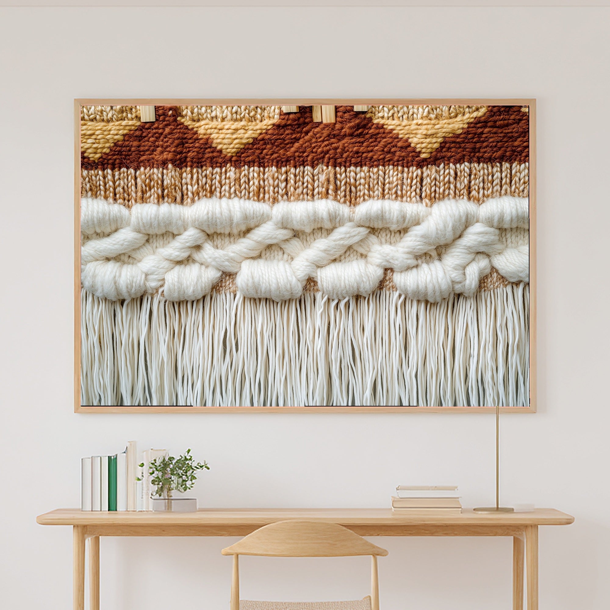 Boho Woven Wall Tapestry Wall Art Canvas, Cozy Studio Decor Home Decor, Living Room Centerpiece, Ready to Hang — boho-woven-wall-tapestry-canvas-print.jpg
