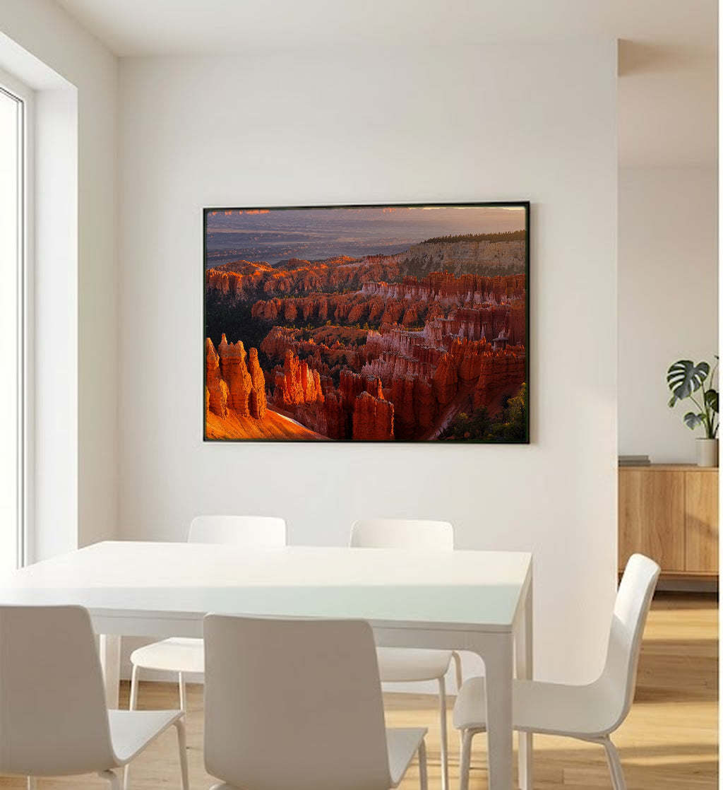 Bryce Canyon Canvas Wall Art | Hoodoos Sunrise Print, Utah Desert, Nature Decor, Stretched Canvas — bryce-canyon-hoodoos-bedroom-wall-art.jpg