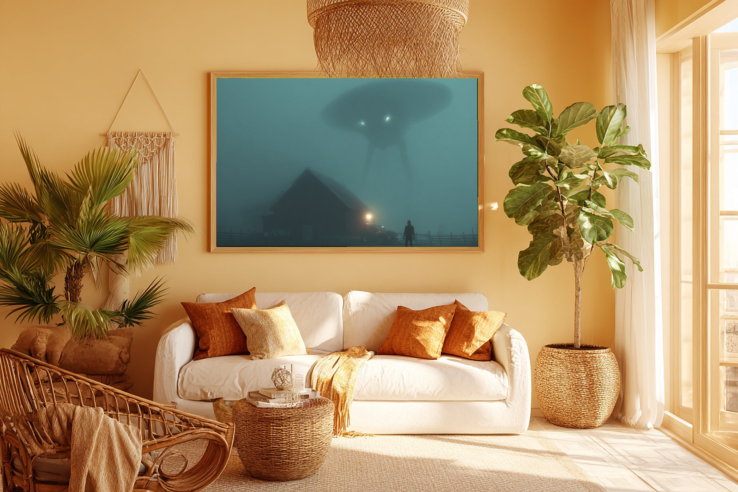 Butter Yellow Lemon Grove Amalfi Canvas Print, Sunlit Old-World Tones, Travel-Inspired Home Focal Point, Premium Canvas — butter-yellow-lemon-grove-amalfi-room-5-wall-art.jpg