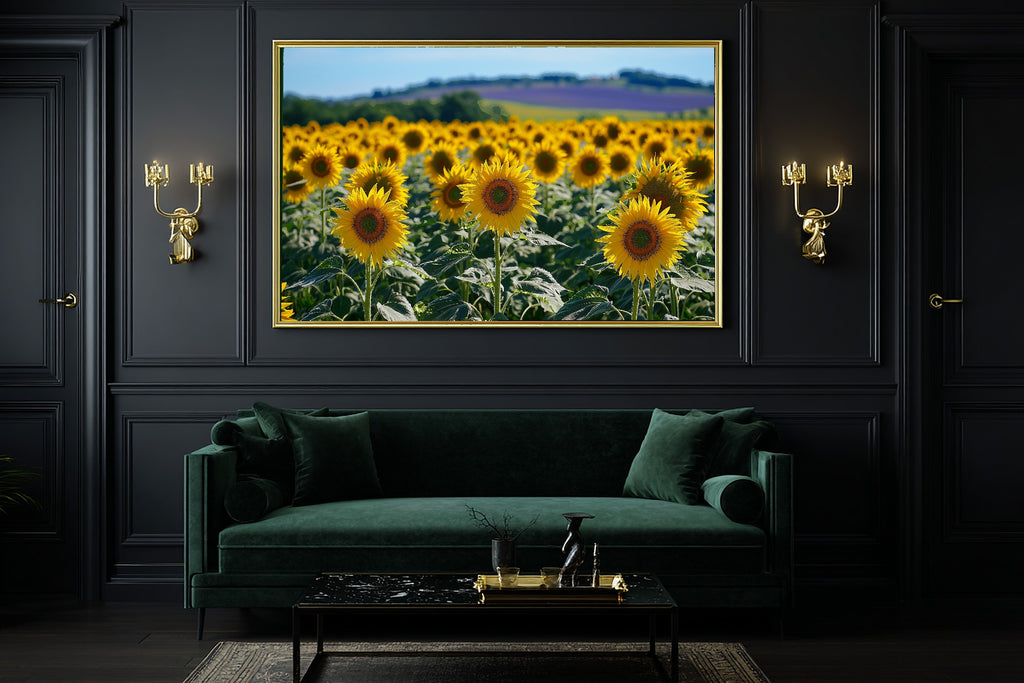 Butter Yellow Provence Sunflower Field Wall Art Canvas, Whimsical Nursery Illustration Statement Piece, Kids Bedroom Statement Piece — butter-yellow-provence-sunflower-field-office-wall-art.jpg