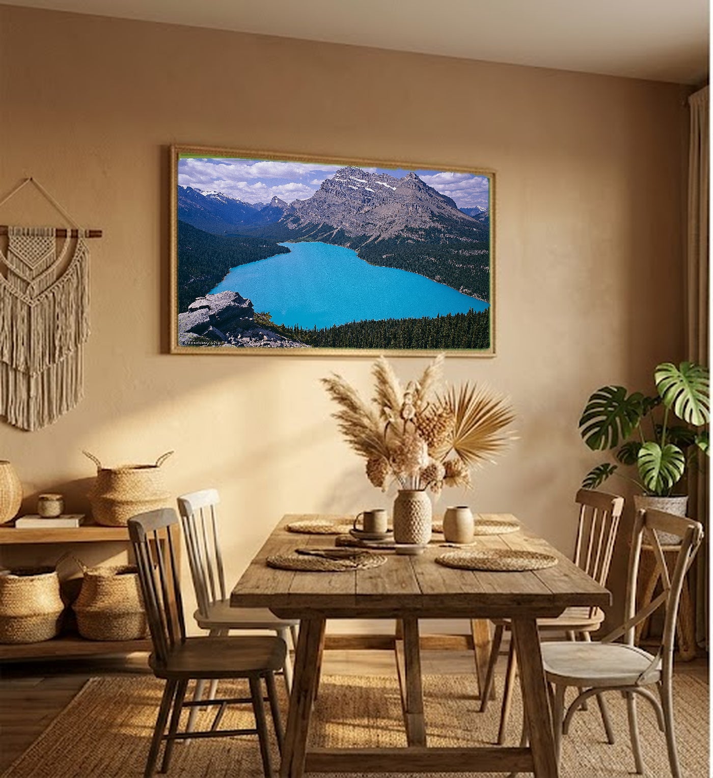 Peyto Lake Canvas Wall Art | Canadian Rockies Turquoise Print, Alberta Nature Decor, Stretched Canvas — canadian-rockies-peyto-hallway-wall-art.jpg