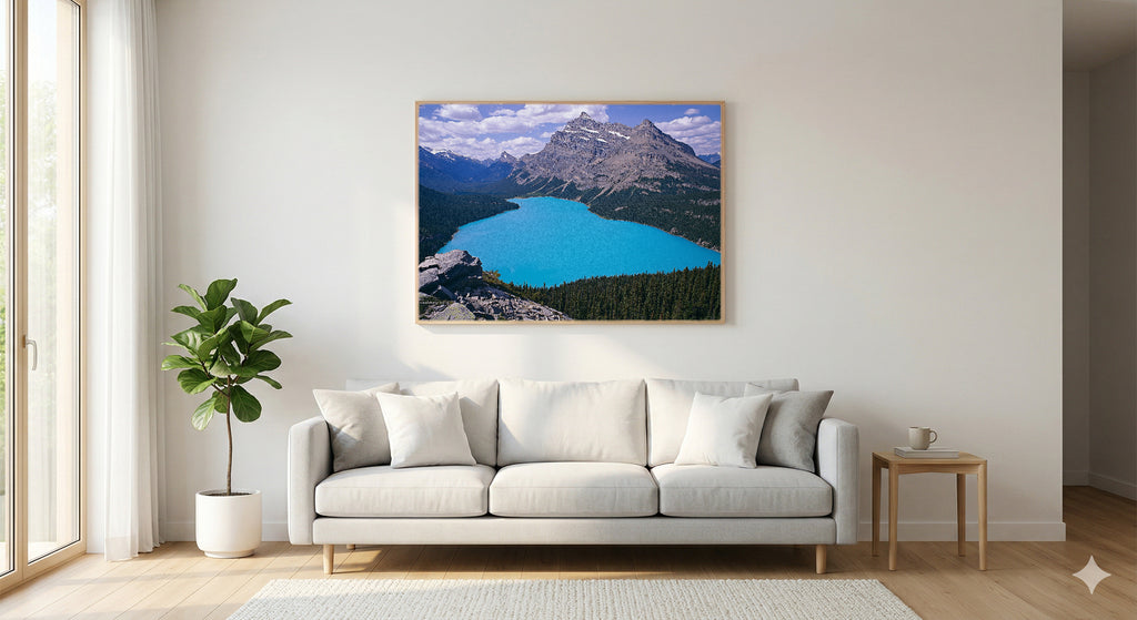 Peyto Lake Canvas Wall Art | Canadian Rockies Turquoise Print, Alberta Nature Decor, Stretched Canvas — canadian-rockies-peyto-living-room-wall-art.jpg