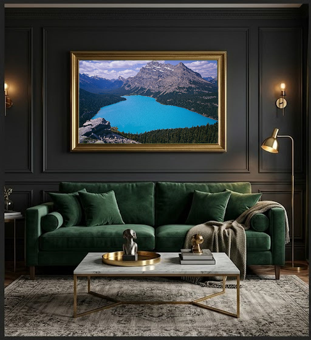 Peyto Lake Canvas Wall Art | Canadian Rockies Turquoise Print, Alberta Nature Decor, Stretched Canvas — canadian-rockies-peyto-office-wall-art.jpg