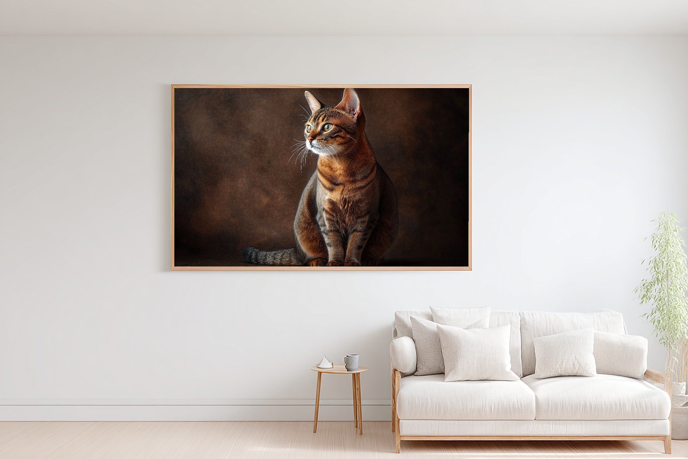 Tender Oil-Painting Cat Portrait Abyssinian Canvas Wall Art — Heartfelt Print for the Living Room — cat-portrait-abyssinian-bedroom-wall-art.jpg