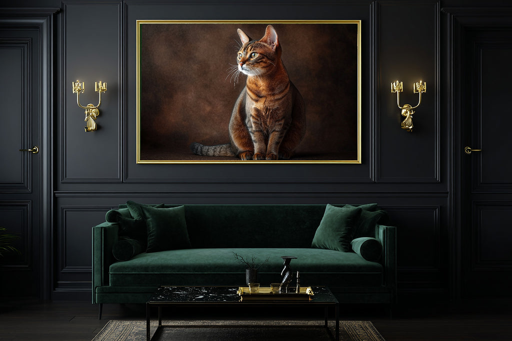 Tender Oil-Painting Cat Portrait Abyssinian Canvas Wall Art — Heartfelt Print for the Living Room — cat-portrait-abyssinian-office-wall-art.jpg