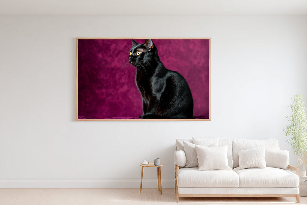 A Dreamy Cat Portrait Black Cat Tender Oil-Painting Print — Heartfelt Wall Art for the Living Room, Giclée on Canvas — cat-portrait-black-cat-bedroom-wall-art.jpg