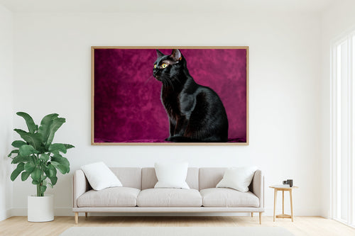A Dreamy Cat Portrait Black Cat Tender Oil-Painting Print — Heartfelt Wall Art for the Living Room, Giclée on Canvas — cat-portrait-black-cat-living-room-wall-art.jpg