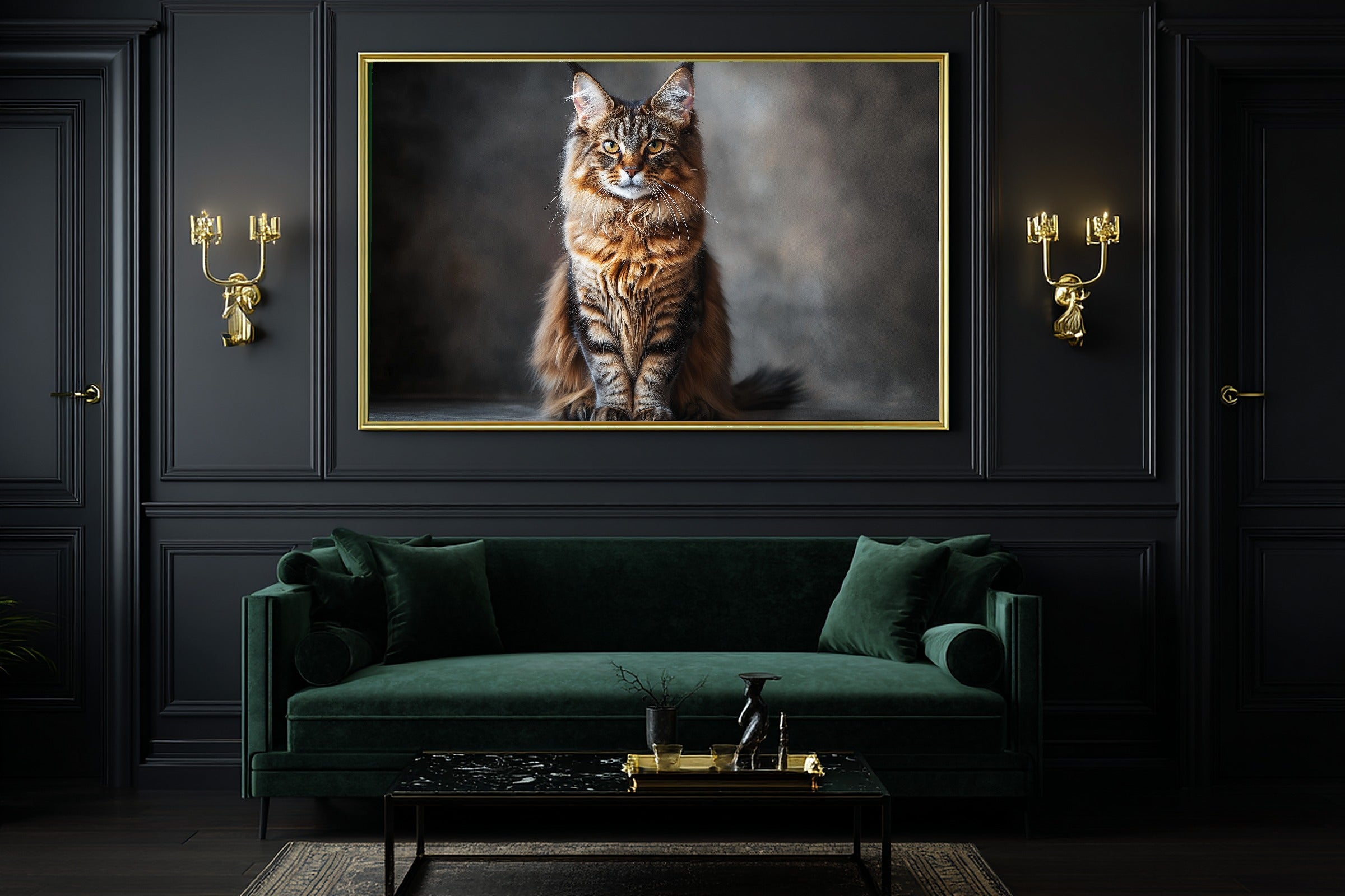 Soulful Painterly Cat Portrait Maine Coon Canvas Wall Art — Heartfelt Print for the Living Room — cat-portrait-maine-coon-office-wall-art.jpg