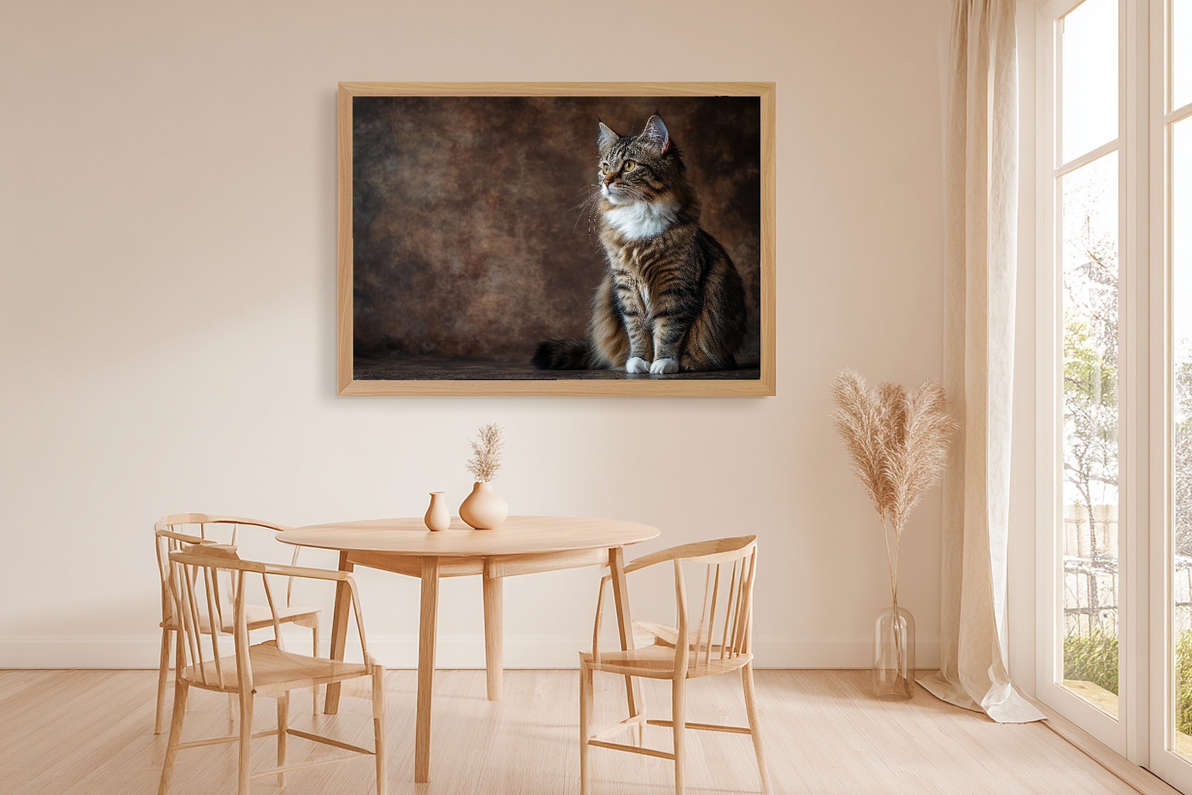 Hand-picked Cat Portrait Norwegian Forest Giclée Print — Heartfelt Soulful Painterly for the Living Room — cat-portrait-norwegian-forest-dining-room-wall-art.jpg