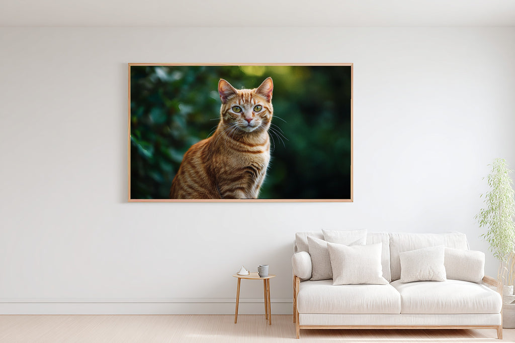 A Dreamy Cat Portrait Orange Tabby Heartfelt Pet Print — Dreamy Wall Art for the Living Room, Giclée on Canvas — cat-portrait-orange-tabby-bedroom-wall-art.jpg