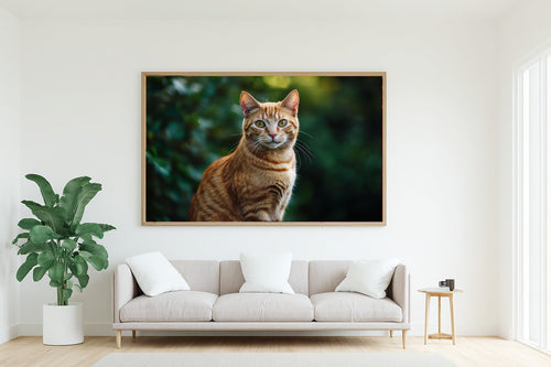 A Dreamy Cat Portrait Orange Tabby Heartfelt Pet Print — Dreamy Wall Art for the Living Room, Giclée on Canvas — cat-portrait-orange-tabby-living-room-wall-art.jpg