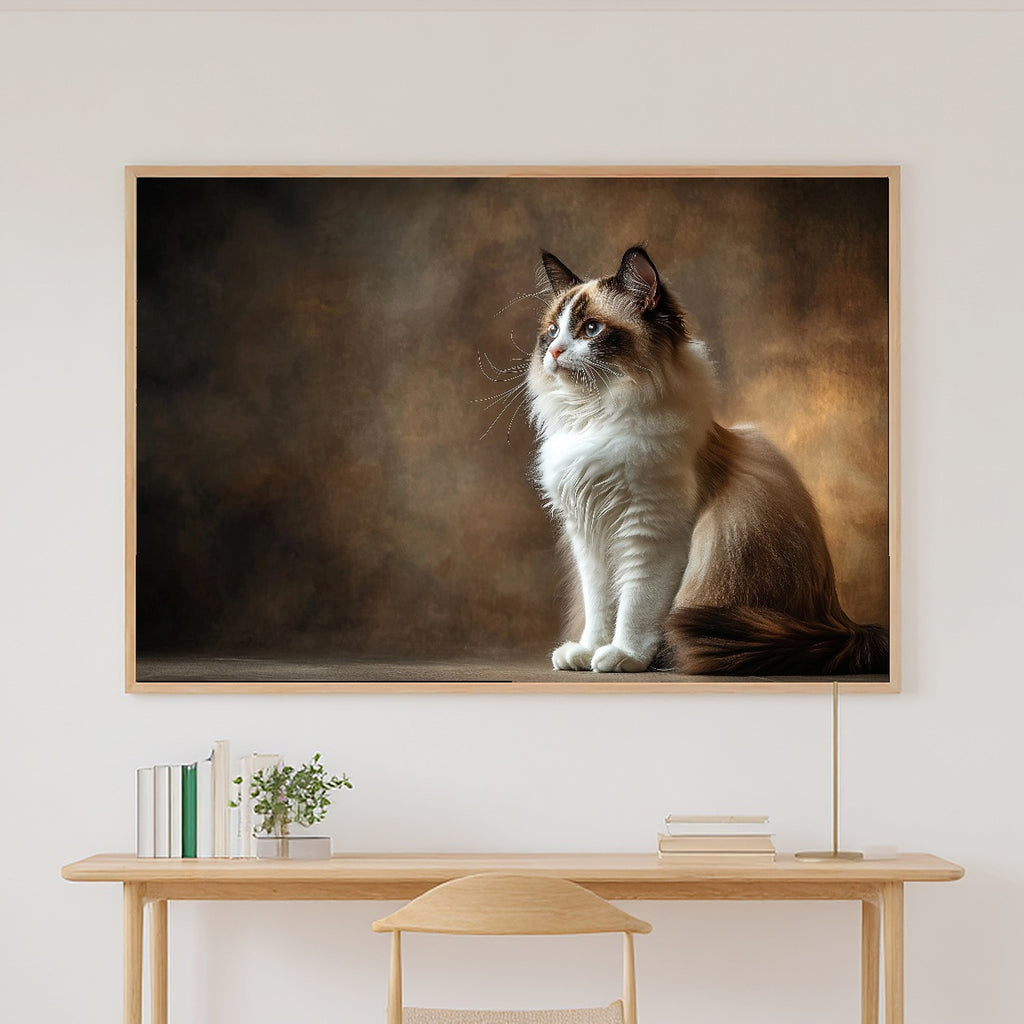Tender Oil-Painting Cat Portrait Ragdoll Art Print — Timeless Decor for the Living Room — cat-portrait-ragdoll-canvas-print.jpg
