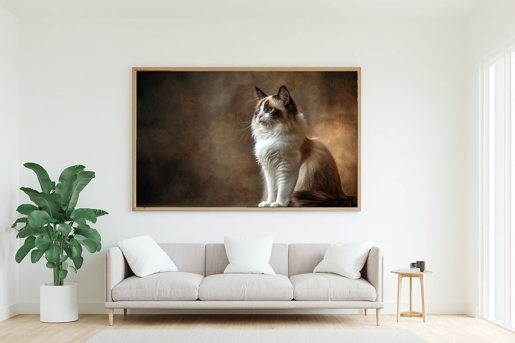 Tender Oil-Painting Cat Portrait Ragdoll Art Print — Timeless Decor for the Living Room — cat-portrait-ragdoll-living-room-wall-art.jpg