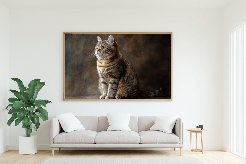 A Dreamy Cat Portrait Scottish Fold Heartfelt Pet Print — Dreamy Wall Art for the Living Room, Giclée on Canvas — cat-portrait-scottish-fold-living-room-wall-art.jpg