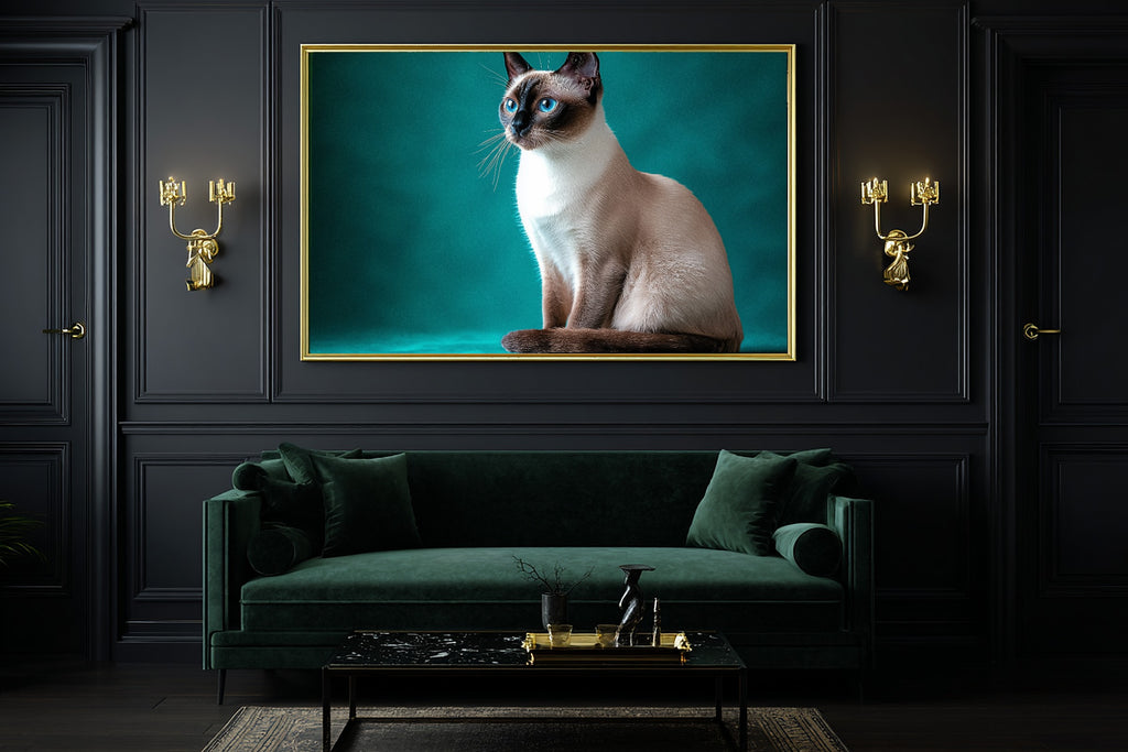 Hand-picked Cat Portrait Siamese Giclée Print — Stunning Tender Oil-Painting for the Living Room, Ready-to-Hang Pet Lover in Your Life Gift — cat-portrait-siamese-office-wall-art.jpg