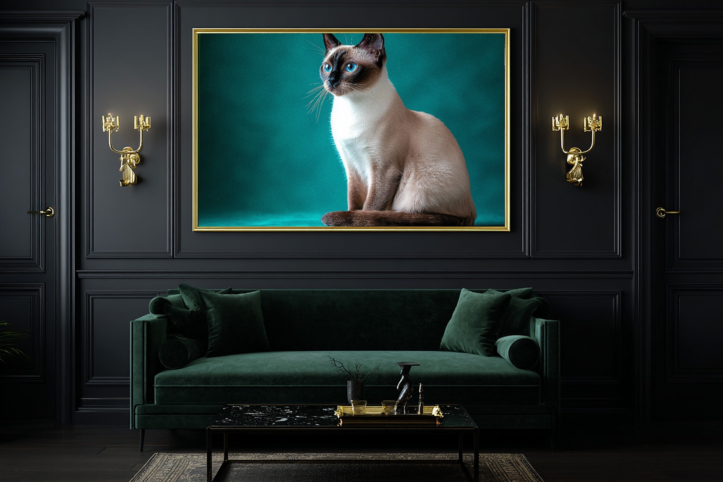 Hand-picked Cat Portrait Siamese Giclée Print — Stunning Tender Oil-Painting for the Living Room, Ready-to-Hang Pet Lover in Your Life Gift — cat-portrait-siamese-office-wall-art.jpg