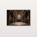 Cathedral Stained Glass Canvas Wall Art - Gothic Church Print, Sacred Light, Christian Decor, Stretched Canvas — cathedral stained glass canvas print