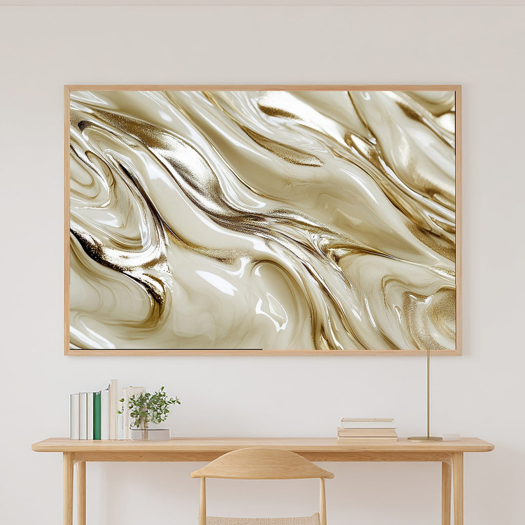 Champagne Bronze Flow Print on Stretched Canvas — Heartfelt Gilded Painterly for the Home Office, Gift for the Modern-Home Friend — champagne-bronze-flow-canvas-print.jpg
