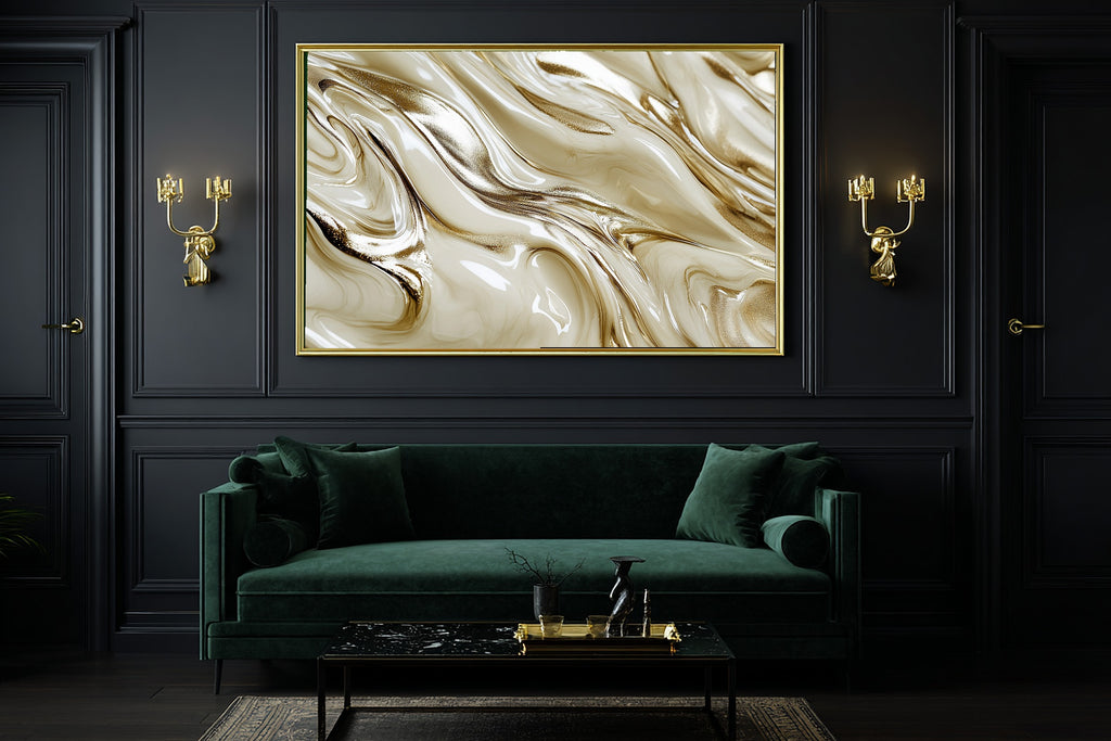 Champagne Bronze Flow Print on Stretched Canvas — Heartfelt Gilded Painterly for the Home Office, Gift for the Modern-Home Friend — champagne-bronze-flow-office-wall-art.jpg
