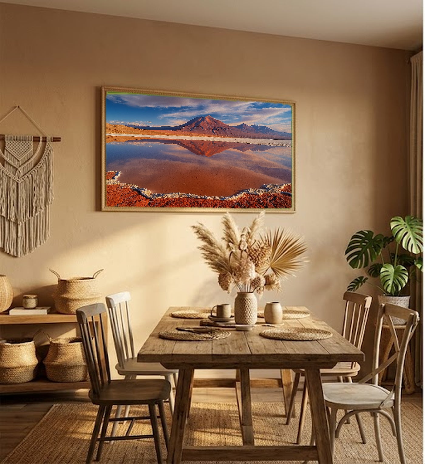 Atacama Desert Canvas Wall Art | Chile Print, Lunar Landscape, Desert Decor, Stretched Canvas — chile-atacama-desert-hallway-wall-art.jpg