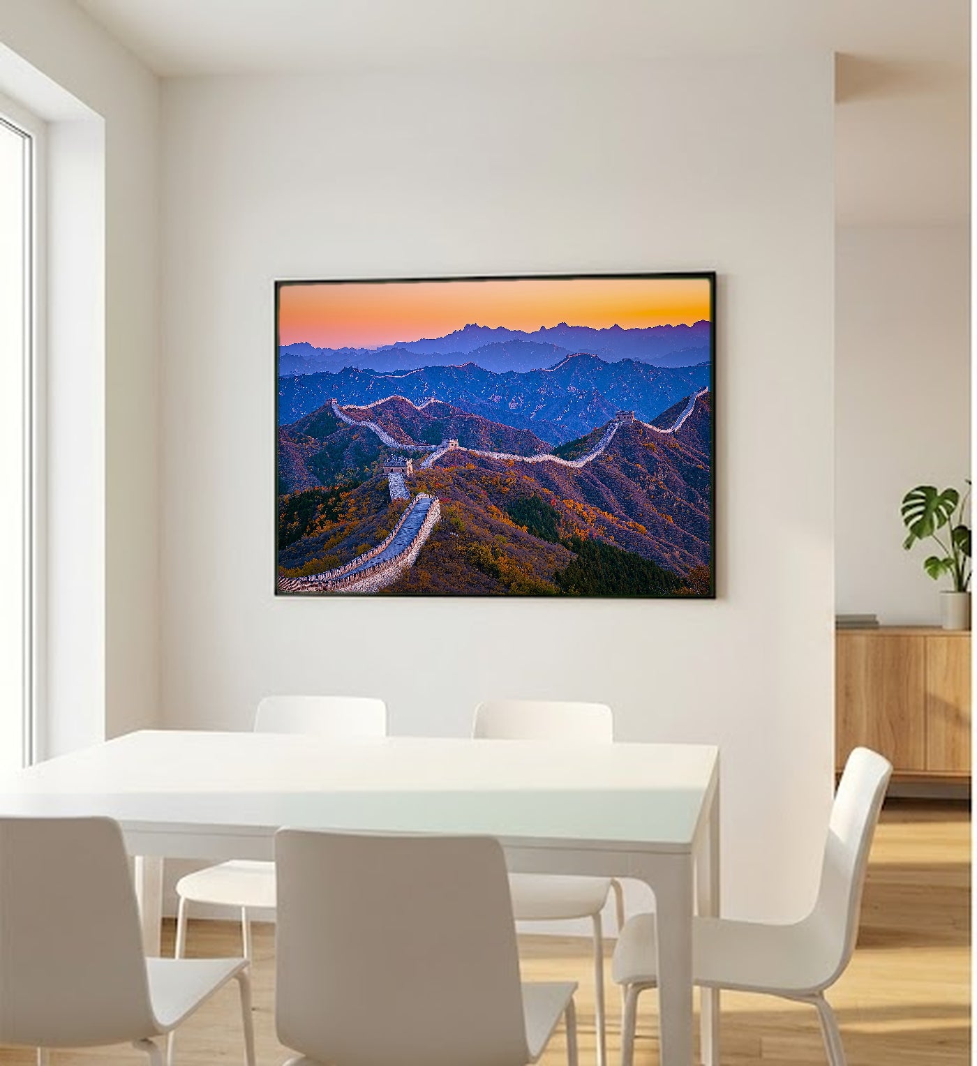 Great Wall Canvas Wall Art | China Mountain Print, Historical Landmark, Asian Decor, Stretched Canvas — china-great-wall-bedroom-wall-art.jpg
