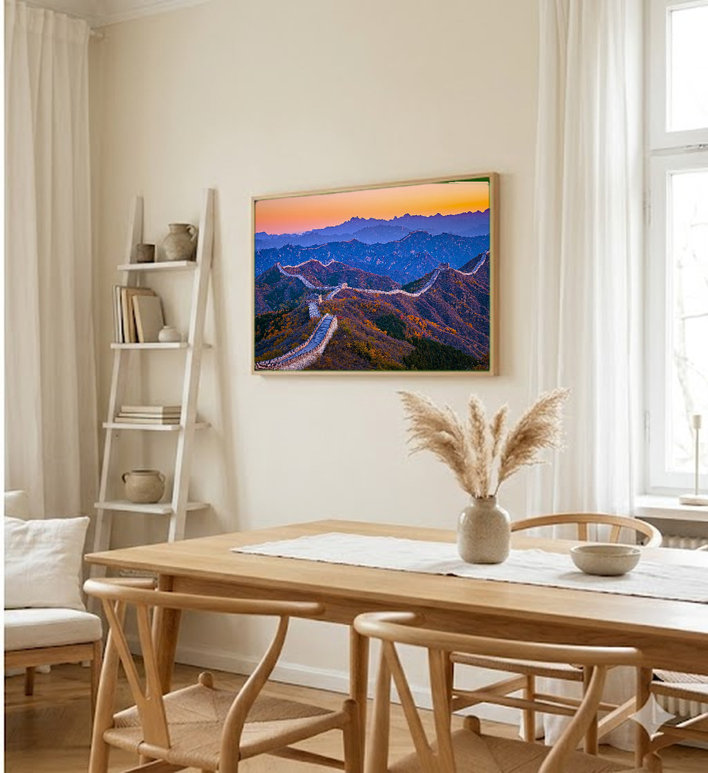 Great Wall Canvas Wall Art | China Mountain Print, Historical Landmark, Asian Decor, Stretched Canvas — china-great-wall-dining-room-wall-art.jpg