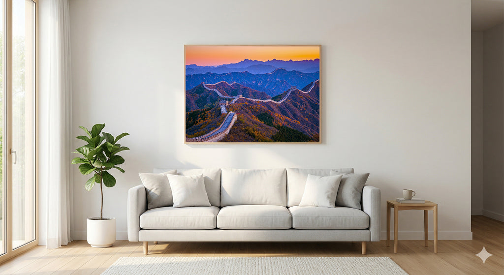 Great Wall Canvas Wall Art | China Mountain Print, Historical Landmark, Asian Decor, Stretched Canvas — china-great-wall-living-room-wall-art.jpg