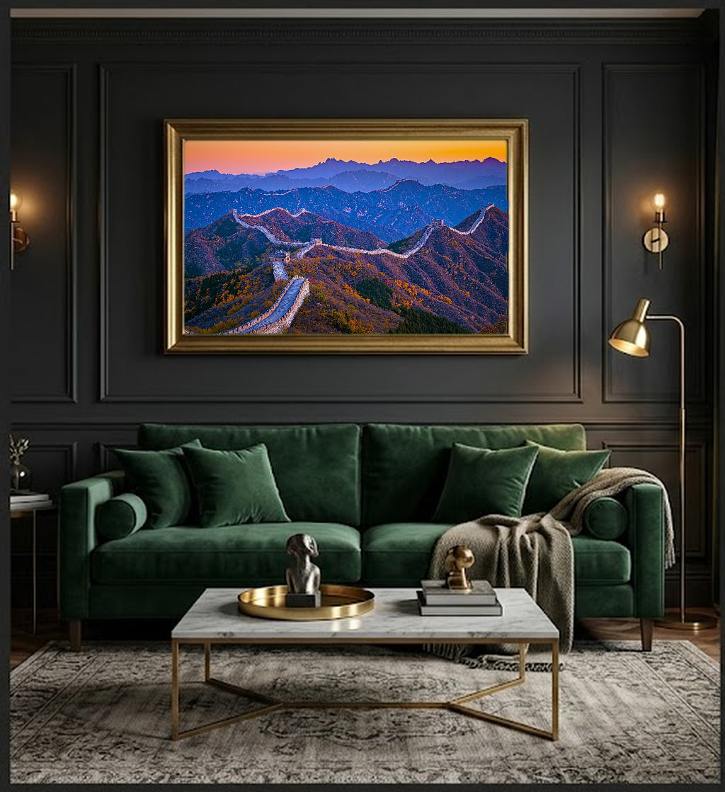 Great Wall Canvas Wall Art | China Mountain Print, Historical Landmark, Asian Decor, Stretched Canvas — china-great-wall-office-wall-art.jpg