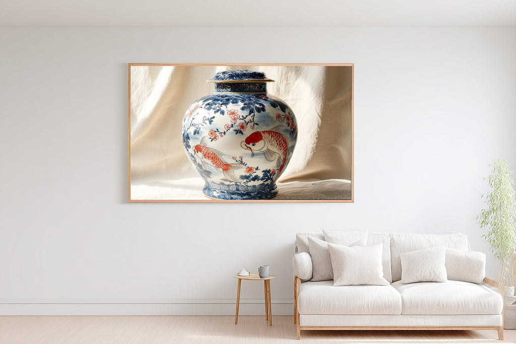 Hand-picked Chinoiserie Ginger Jar Blue White Giclée Print — Soulful Sunlit Palm for the Sunroom, Ready-to-Hang Island-Loving Friend Gift — chinoiserie-ginger-jar-blue-white-bedroom-wall-art.jpg