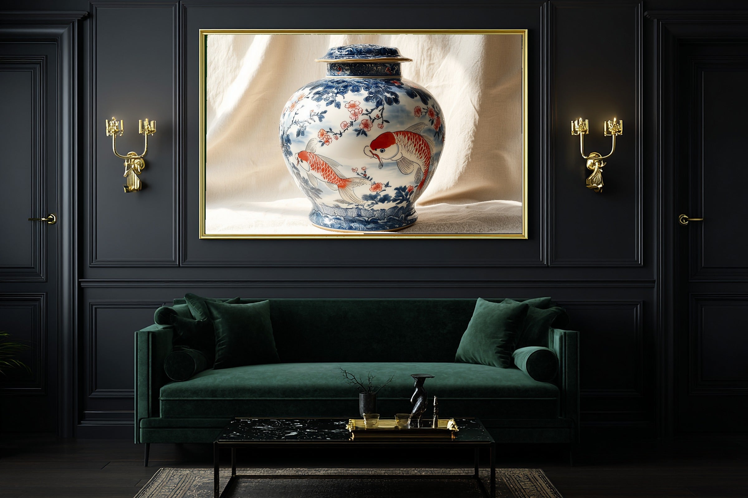 Hand-picked Chinoiserie Ginger Jar Blue White Giclée Print — Soulful Sunlit Palm for the Sunroom, Ready-to-Hang Island-Loving Friend Gift — chinoiserie-ginger-jar-blue-white-office-wall-art.jpg