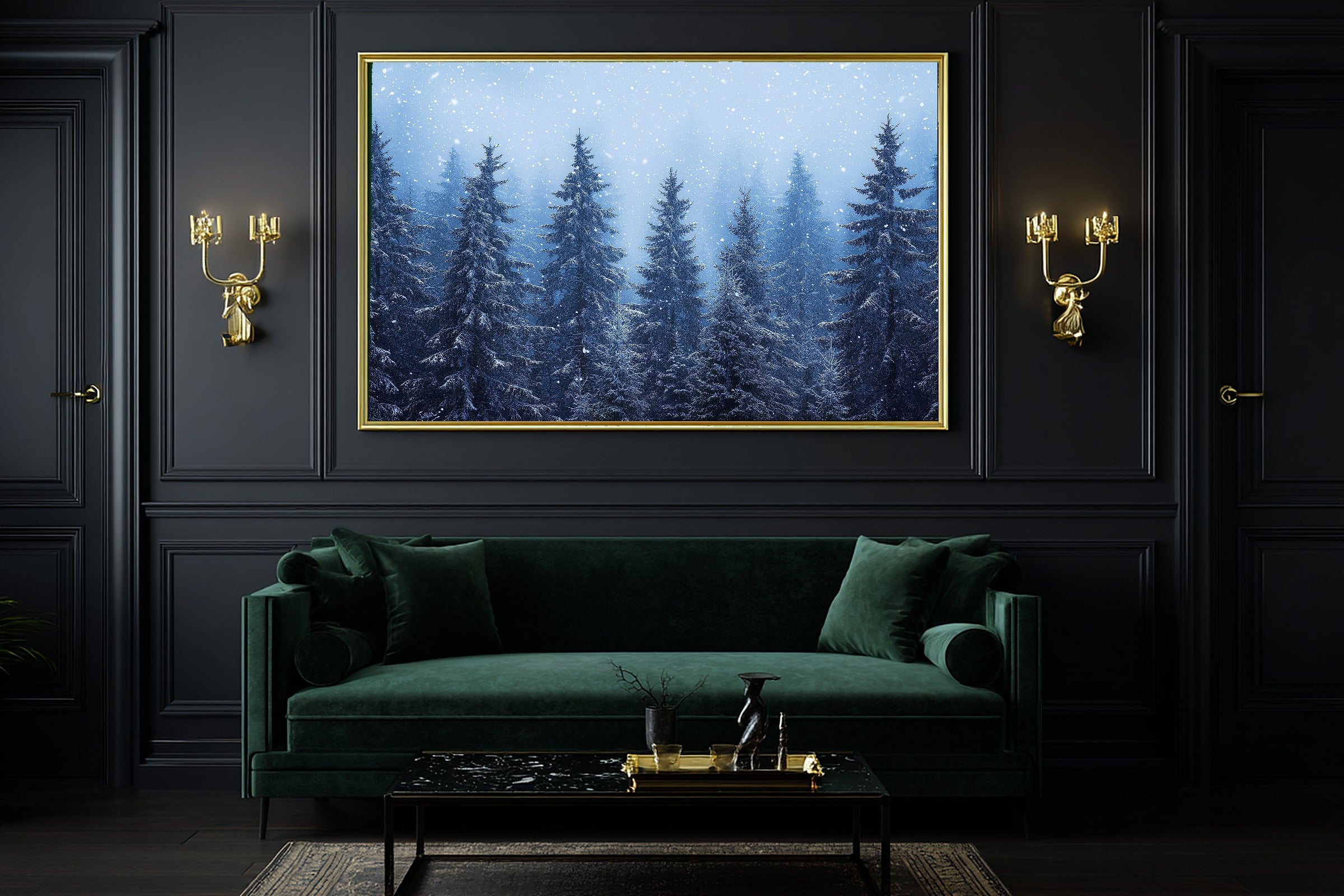 Soft Nordic Christmas Nordic Fir Forest Snow Art Print — Moody Midnight Decor for the Bedroom — christmas-nordic-fir-forest-snow-office-wall-art.jpg