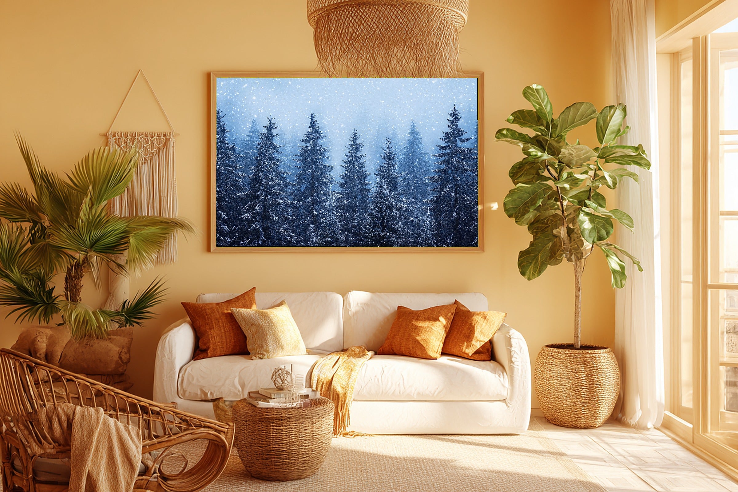 Soft Nordic Christmas Nordic Fir Forest Snow Art Print — Moody Midnight Decor for the Bedroom — christmas-nordic-fir-forest-snow-room-5-wall-art.jpg