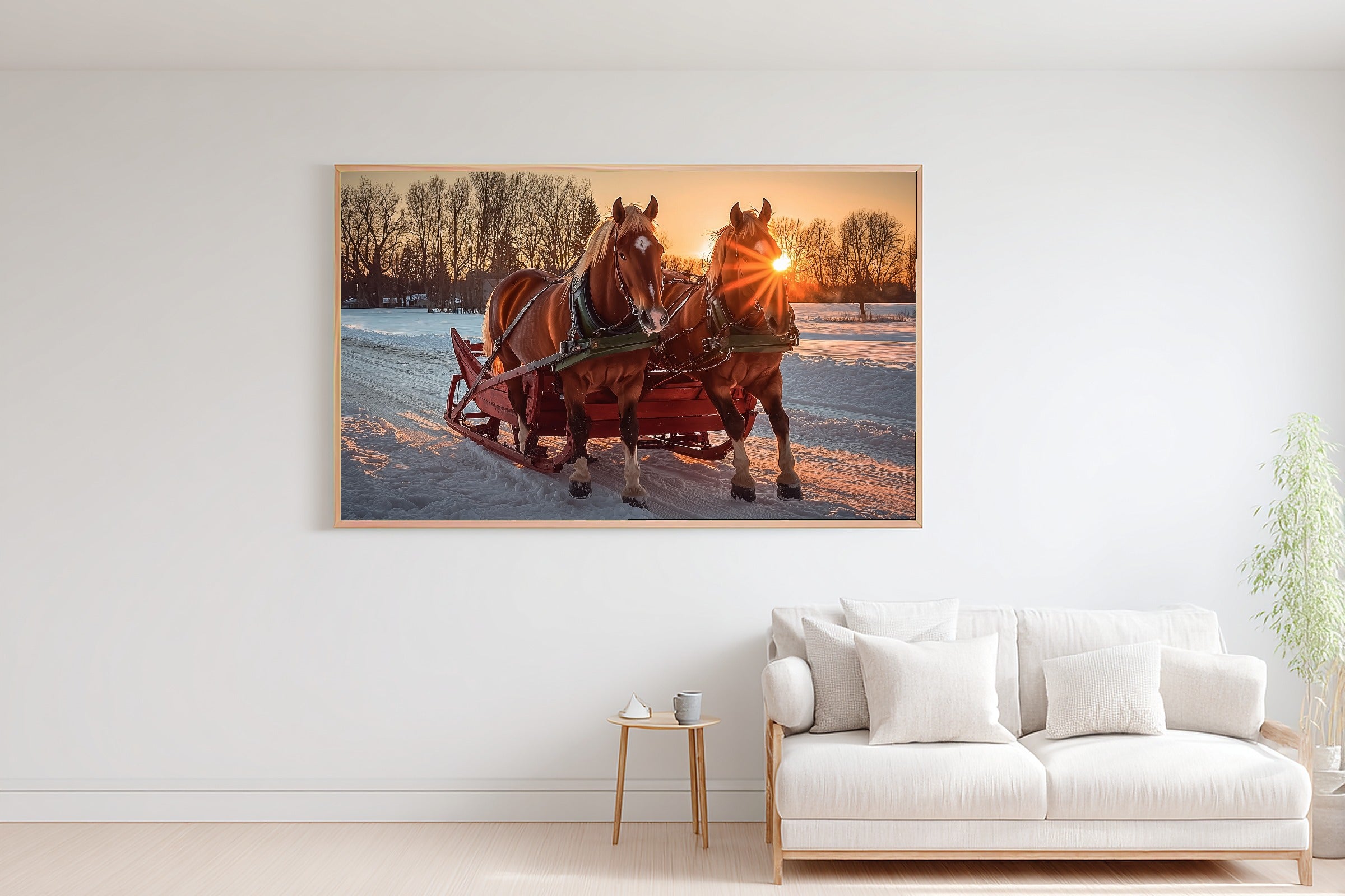 Christmas Vintage Sleigh Horses Scandinavian Night Wall Art — Warm Print for the Bedroom — christmas-vintage-sleigh-horses-bedroom-wall-art.jpg