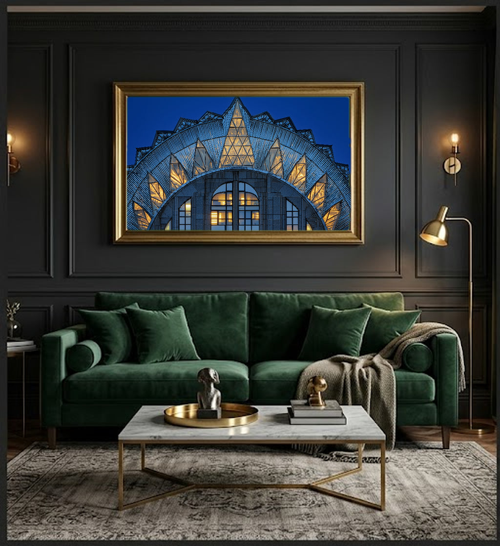 Chrysler Building Canvas Wall Art | Art Deco Detail Print, NYC Architecture Glamour Decor, Stretched Canvas — chrysler-building-detail-office-wall-art.jpg