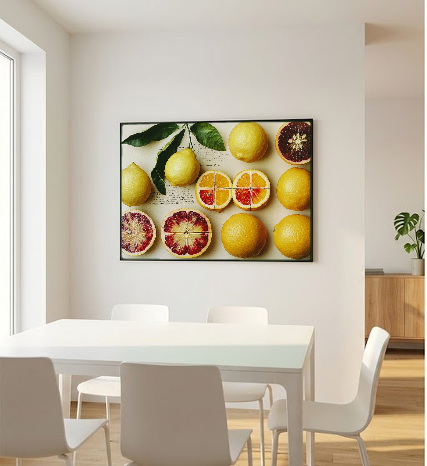 Citrus Varieties Canvas Wall Art | Vintage Botanical Plate Print, Mediterranean Kitchen Decor, Stretched Canvas — citrus-varieties-botanical-plate-bedroom-wall-art.jpg