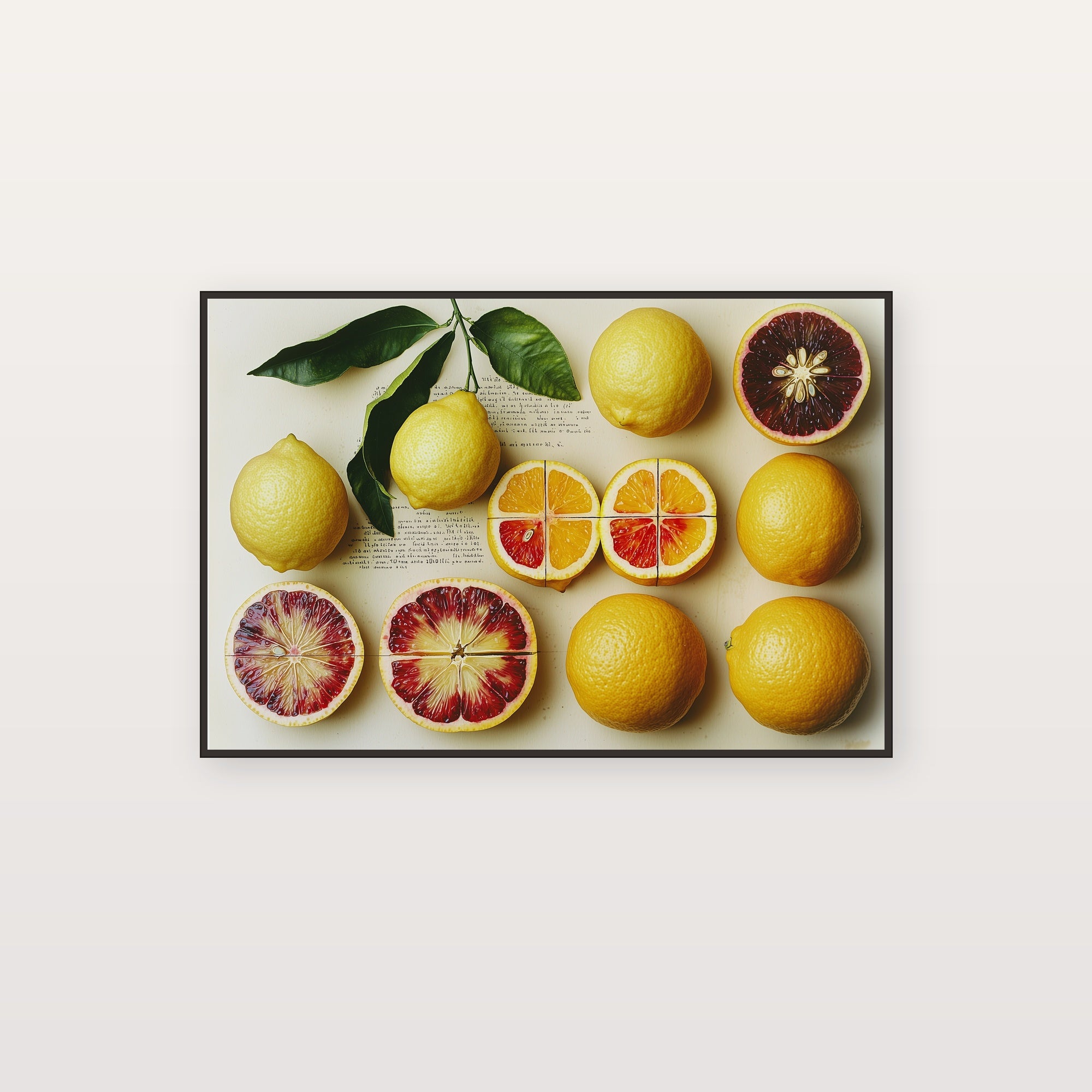 Citrus Varieties Canvas Wall Art | Vintage Botanical Plate Print, Mediterranean Kitchen Decor, Stretched Canvas — citrus-varieties-botanical-plate-canvas-print.jpg