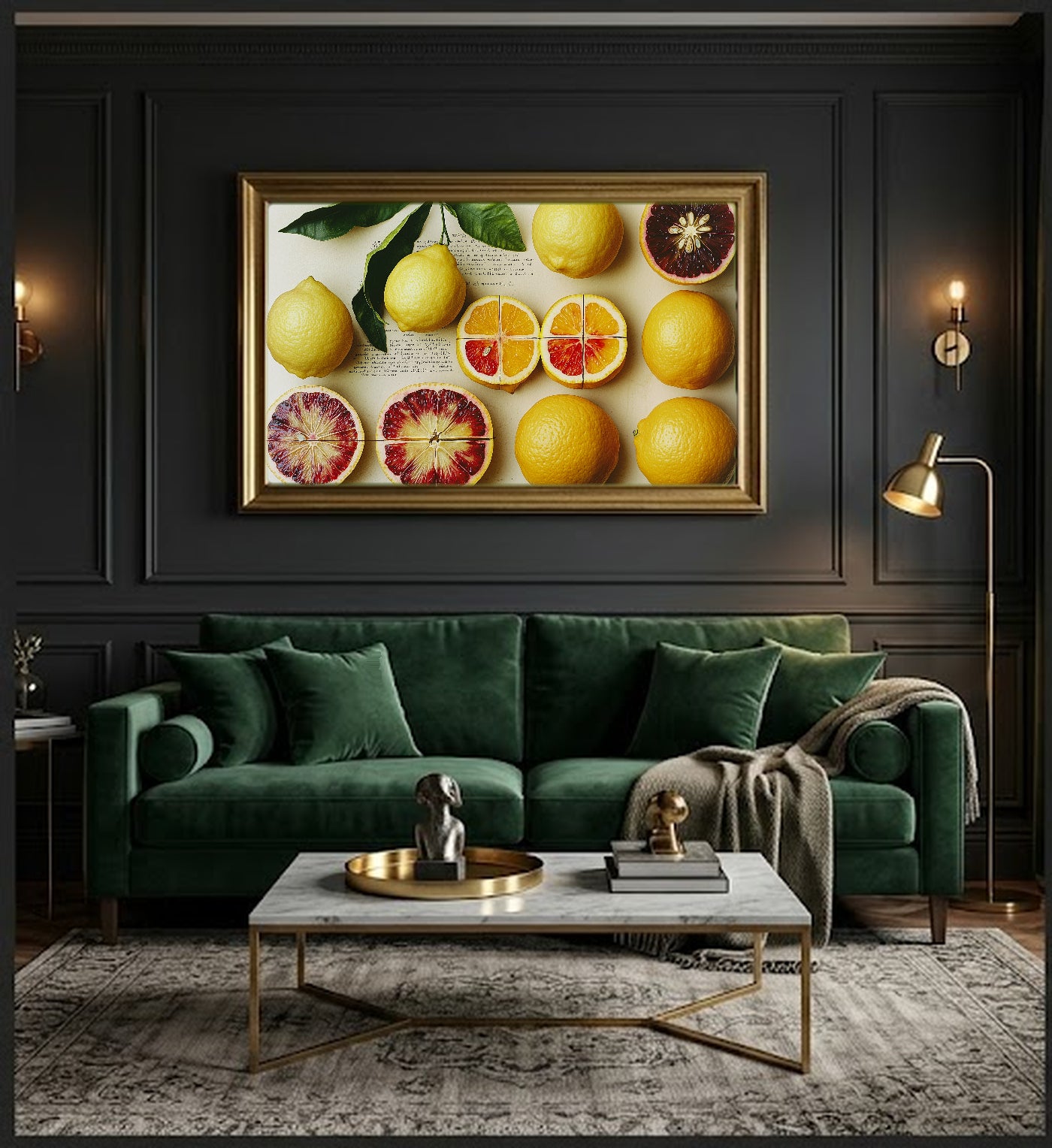 Citrus Varieties Canvas Wall Art | Vintage Botanical Plate Print, Mediterranean Kitchen Decor, Stretched Canvas — citrus-varieties-botanical-plate-office-wall-art.jpg