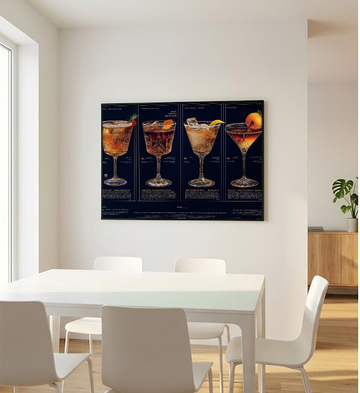 Classic Cocktail Canvas Wall Art | Recipe Grid Print, Bar Cart Mixology Decor, Stretched Canvas — classic-cocktail-recipe-grid-bedroom-wall-art.jpg