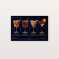 Classic Cocktail Canvas Wall Art | Recipe Grid Print, Bar Cart Mixology Decor, Stretched Canvas — classic-cocktail-recipe-grid-canvas-print.jpg