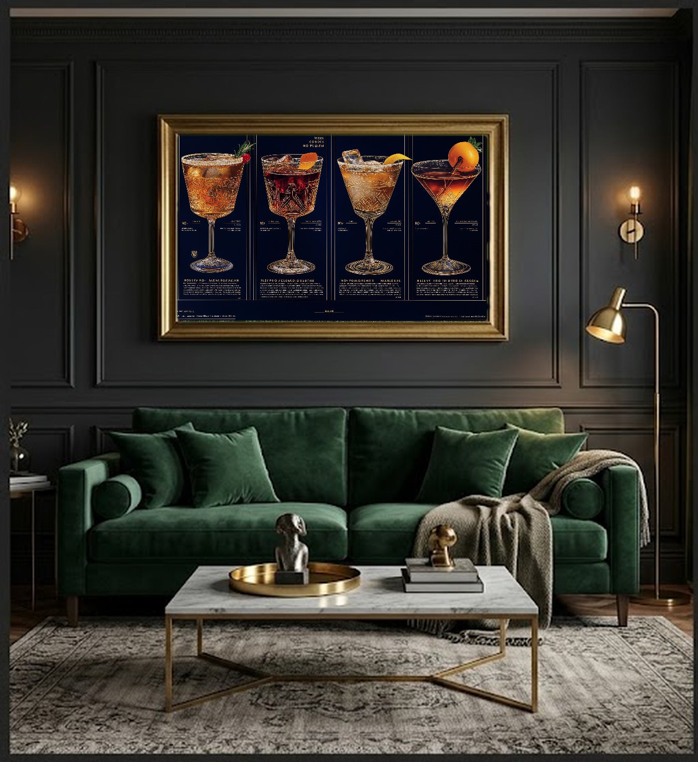 Classic Cocktail Canvas Wall Art | Recipe Grid Print, Bar Cart Mixology Decor, Stretched Canvas — classic-cocktail-recipe-grid-office-wall-art.jpg